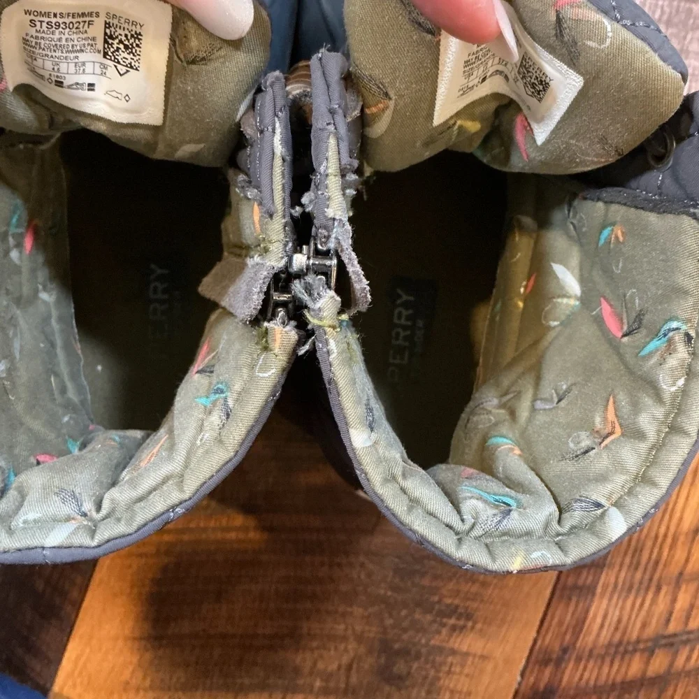 Sperry Women’s Quilted Duck Boots STS93027F Gray Size 7 – Waterproof